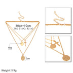 Layered Cross and Coin Pendant Necklace for Women