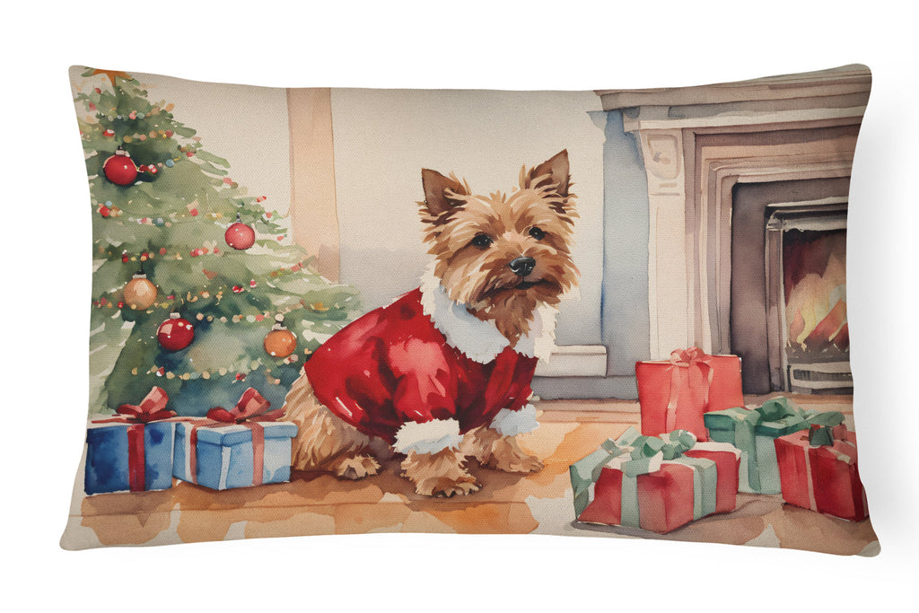 Norwich Terrier Cozy Christmas Throw Pillow