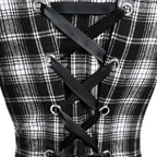 New Women's Winter Plaid Coat with Hood and Belt