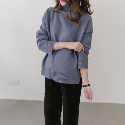 Korean Winter Maternity Loose Turtleneck Sweater