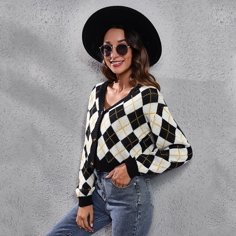 Retro Loose Knit Cardigan Sweater for Women