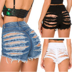 High-Waisted Distressed Denim Shorts for Women