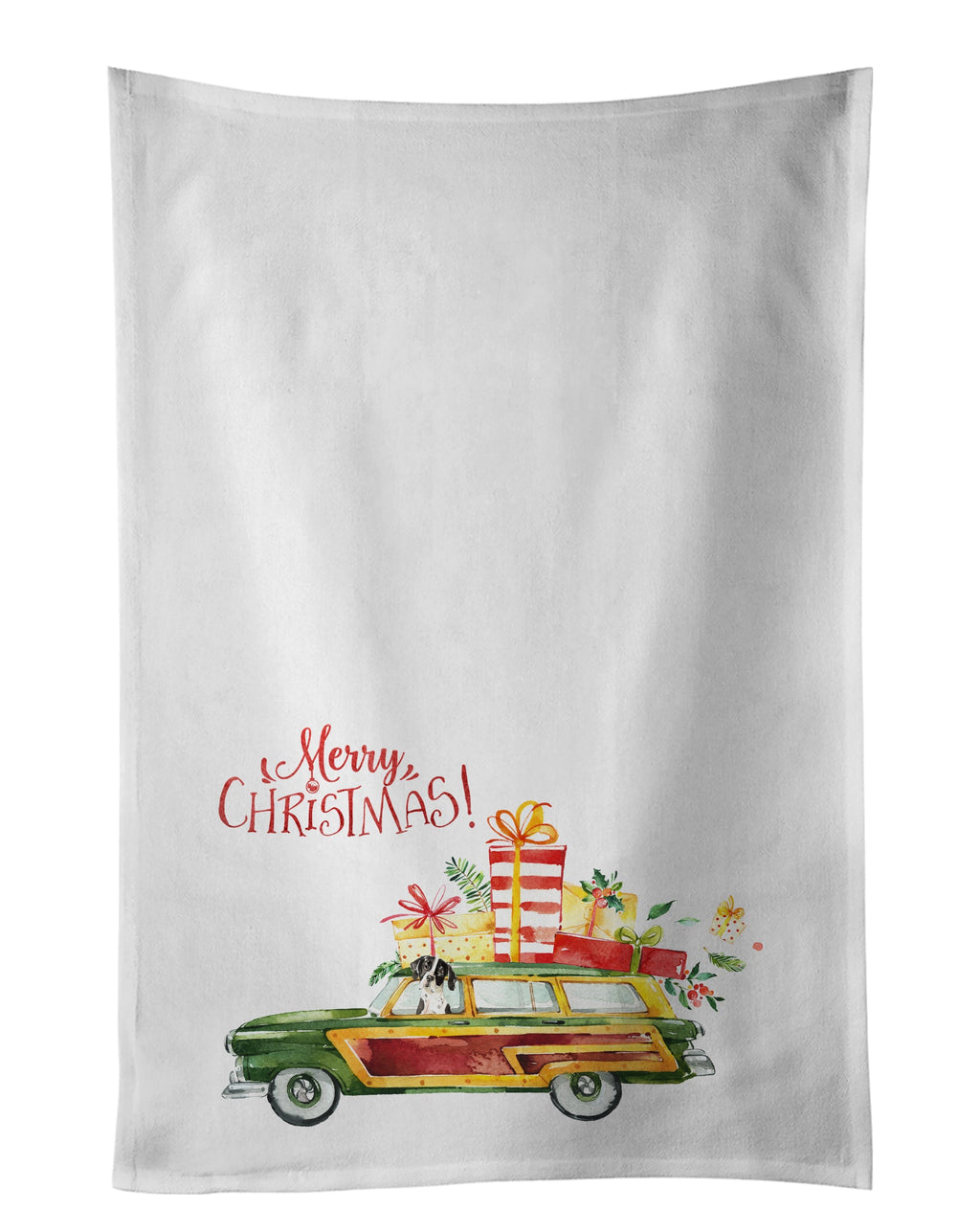 Merry Christmas English Pointer Kitchen Towel Set of 2