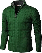 Casual Slim Long Sleeve Knitted Zip Sweater