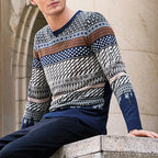 Men's Slim Pullover Sweater in Contrasting Colors | Streetwear