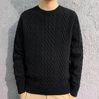 Men's Thick Yarn Knitted Sweater with Twists