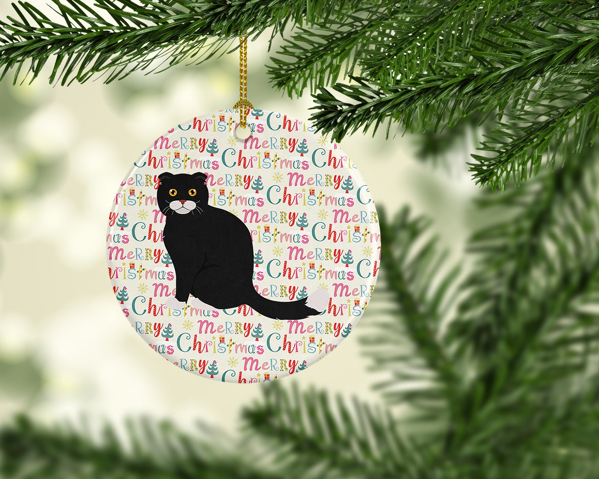 Foldex Exotic Fold #2 Cat Christmas Ceramic Ornament