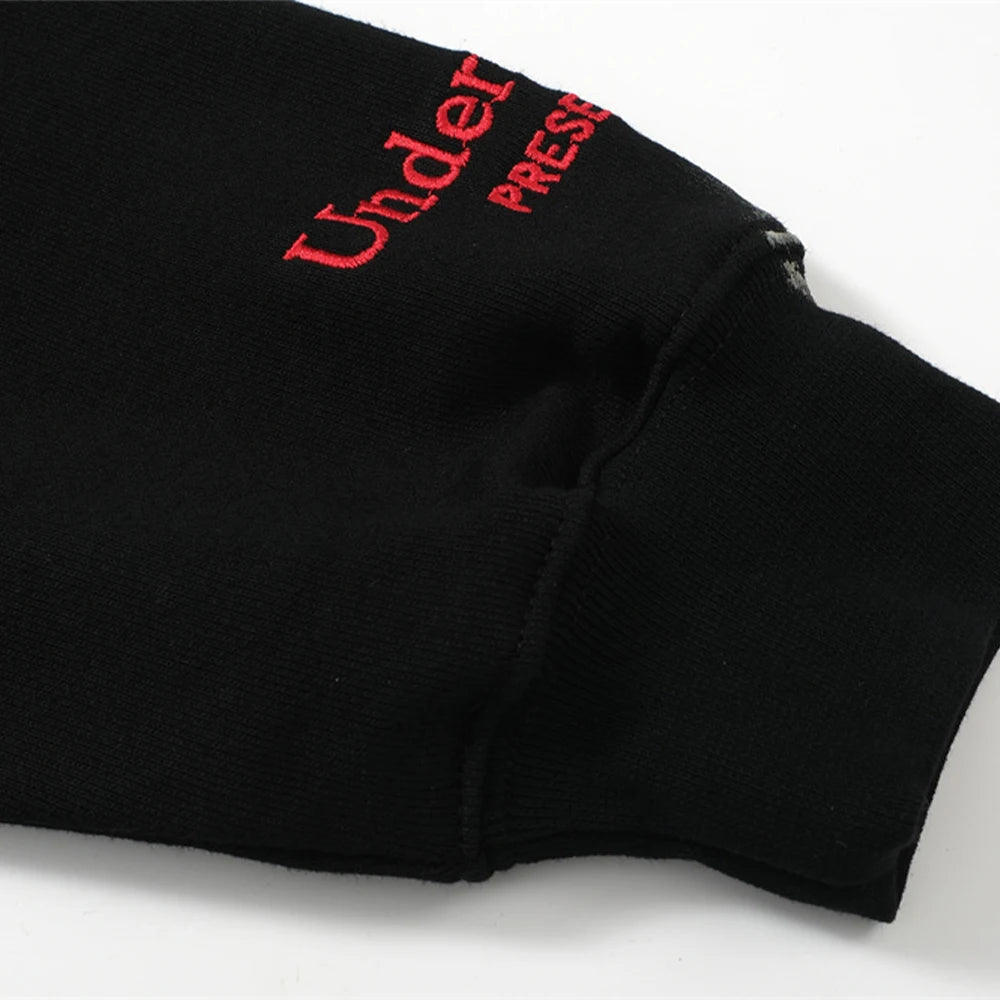 Vintage Washed Embroidered Letter Hoodie for Unisex | Streetwear