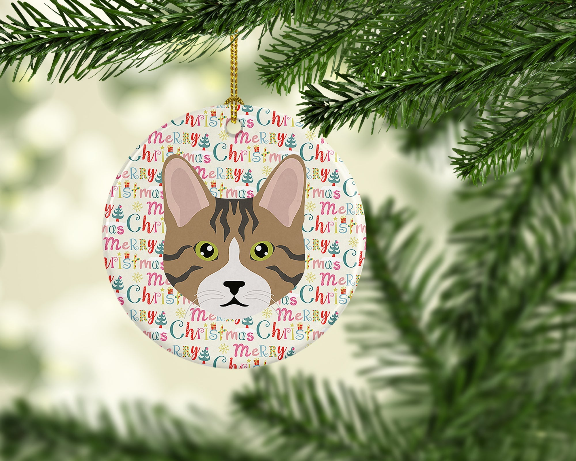 Dragon Li Cat Christmas Ceramic Ornament