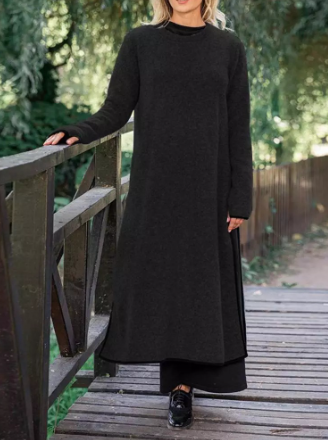 Adela® Stylish Layered Dress with Knit Lace (One Piece)