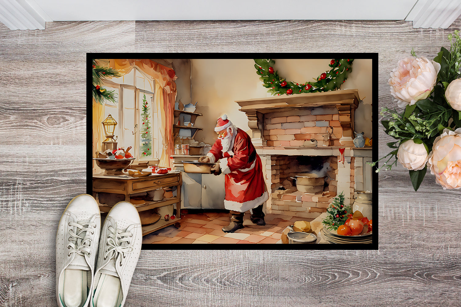 Cookies with Santa Claus Doormat