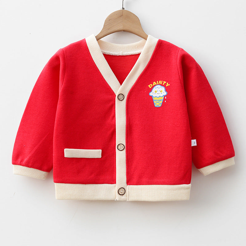 V Neck Sweater for Boys - Bottoming Coat Style