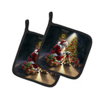 Cairn Terrier and Santa Claus Pair of Pot Holders