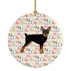 Miniature Pinscher Merry Christmas Ceramic Ornament