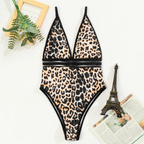 Women's Sexy Leopard One-Piece Swimsuit for Beach
