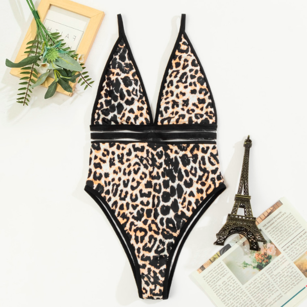 Women's Sexy Leopard One-Piece Swimsuit for Beach