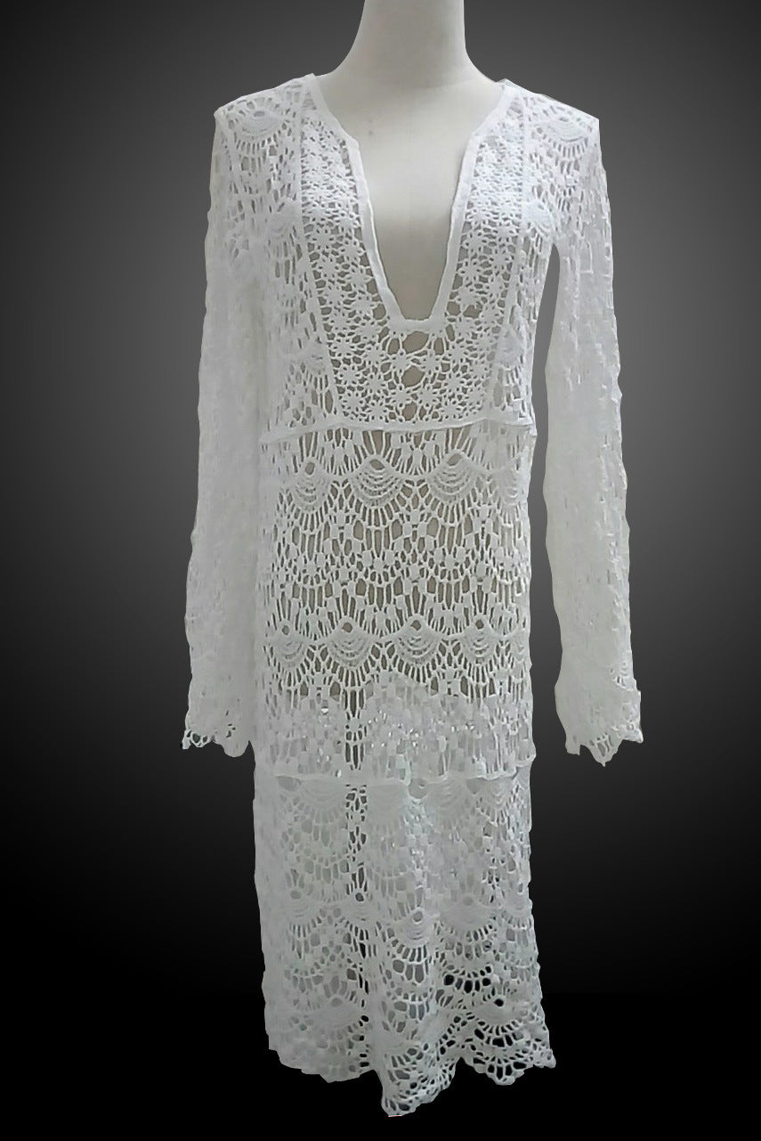Wholesale Long Crochet Beach Cover-Up Swimsuit Jacket