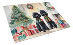 Poodle Cozy Christmas Glass Cutting Board