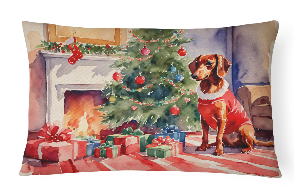 Dachshund Cozy Christmas Throw Pillow