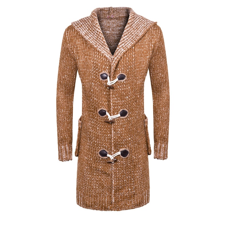 Korean Men's Hooded Knit Cardigan Sweater