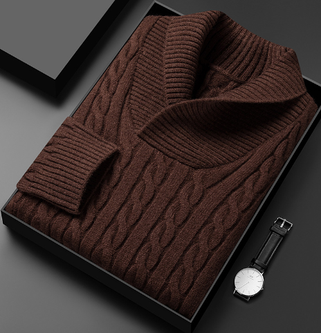 Men's Long-sleeve Slim Fit V-neck Pullover Sweater | Streetwear