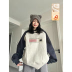 Women's Thick Plush Cotton Color Block Sweater