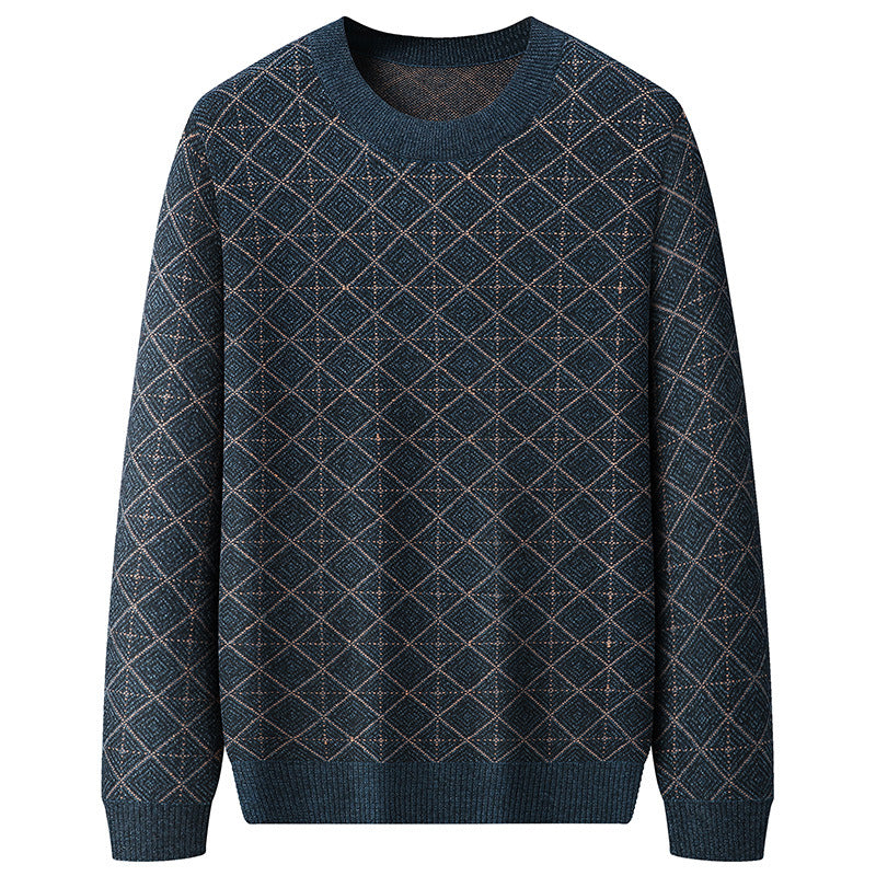 Loose Fit XL Men's Round Neck Sweater