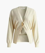 One Buckle Long Sleeves Knitted Cardigan