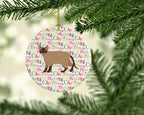 Burmese Cat Christmas Ceramic Ornament