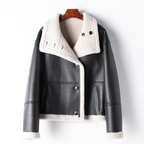 Grain Leather Coat