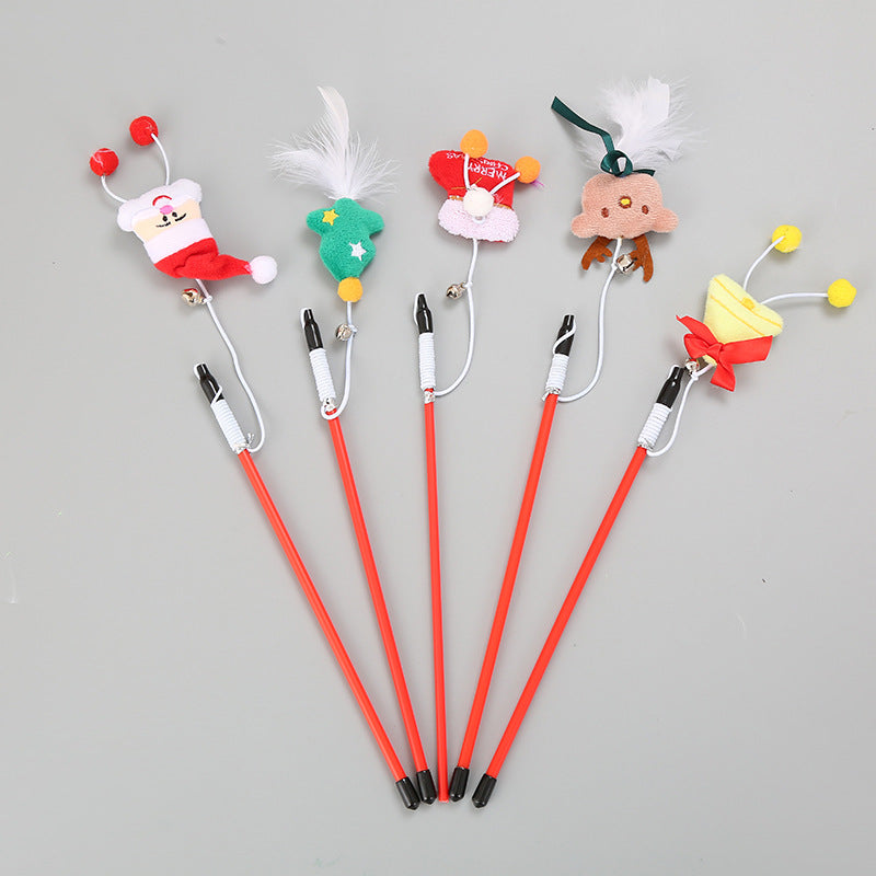 Pet Toy Christmas Series Cat Teaser Wand (Short)