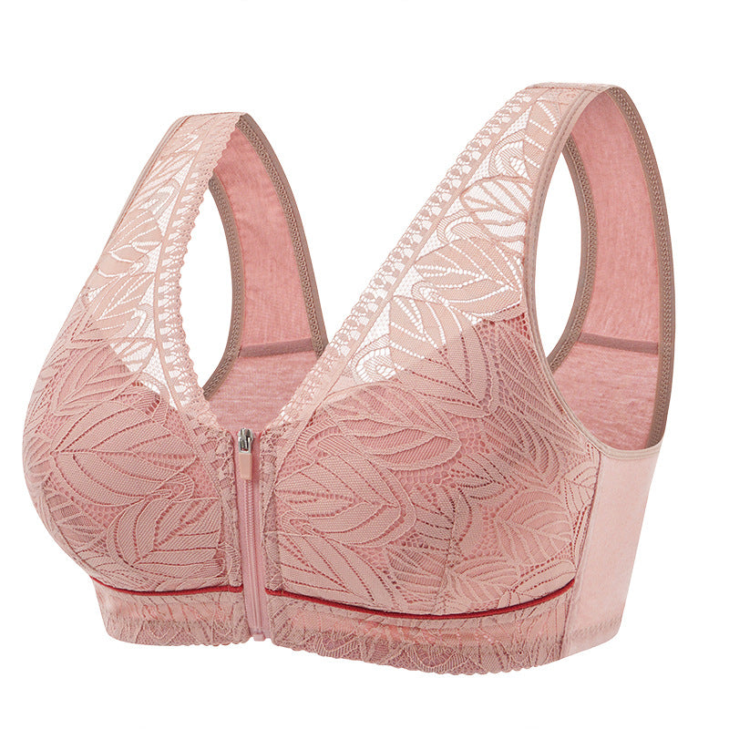 Soft Cotton Lace Bra for Elderly Women, Large Size