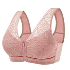 Soft Cotton Lace Bra for Elderly Women, Large Size