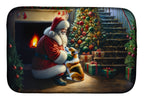 Corgi and Santa Claus Dish Drying Mat