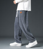 Trendy Wide-Leg Corduroy Fleece Pants for Fall/Winter