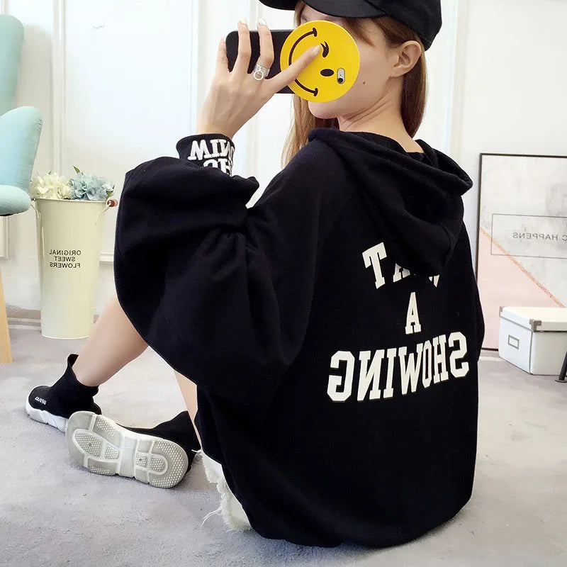 Fashionable Plus Size Women's Hooded Sweatshirt | Streetwear