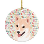 Shiba Inu Cream #2 Christmas Ceramic Ornament