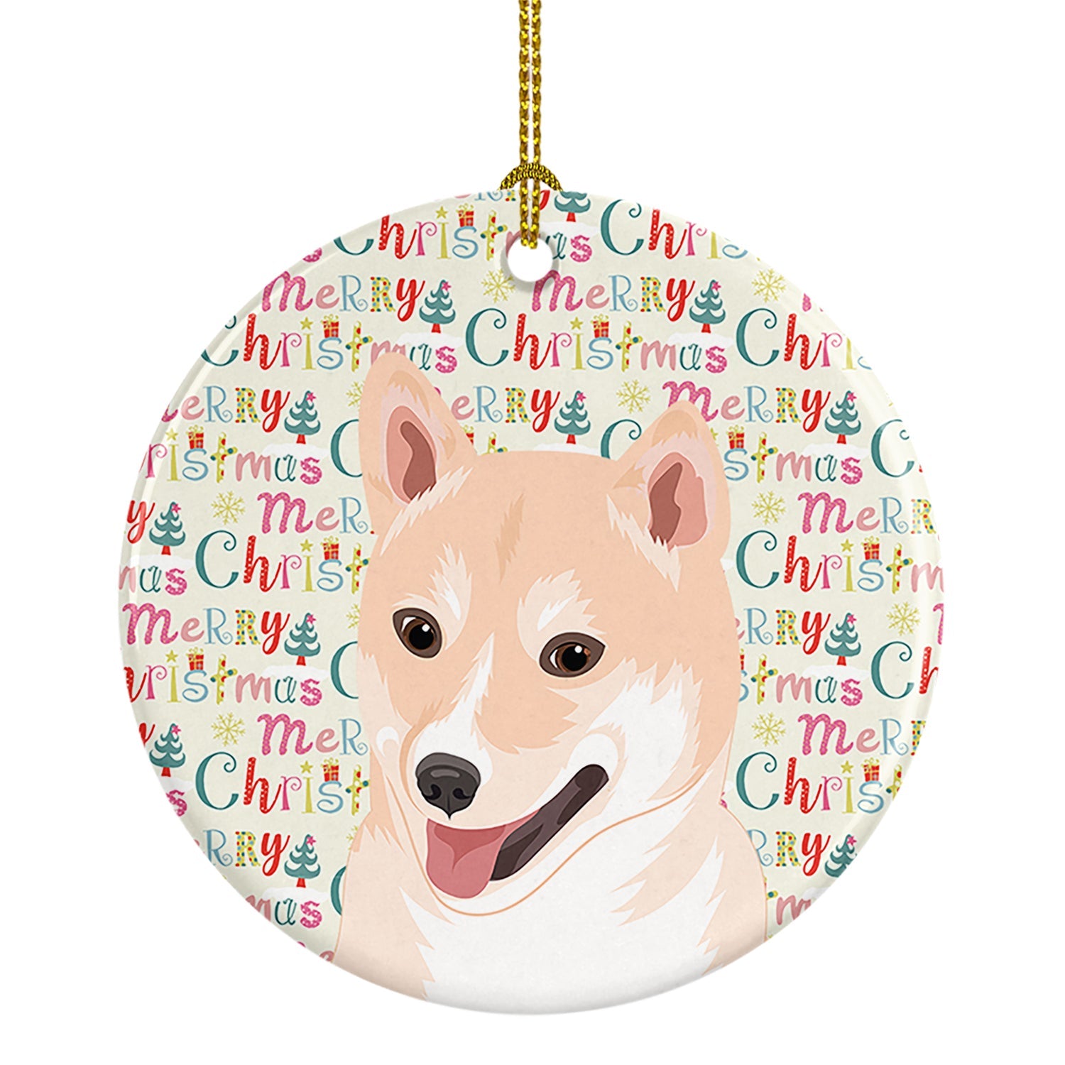 Shiba Inu Cream #2 Christmas Ceramic Ornament