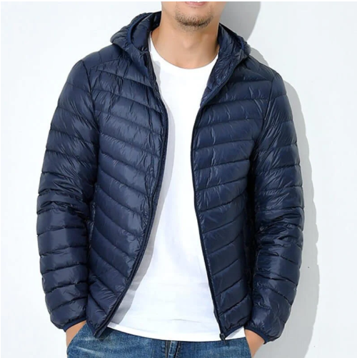 Horty Men's Lightweight Hooded Down Jacket (One Piece)
