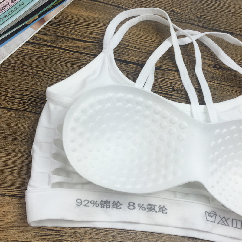 Cross Back Bralette with Removable Cups for Yoga