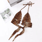 Leopard Print Triangle Bikini Top