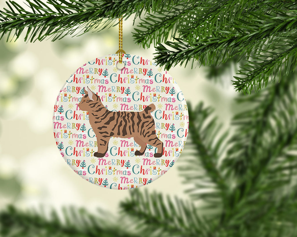 Pixie Bob #2 Cat Christmas Ceramic Ornament