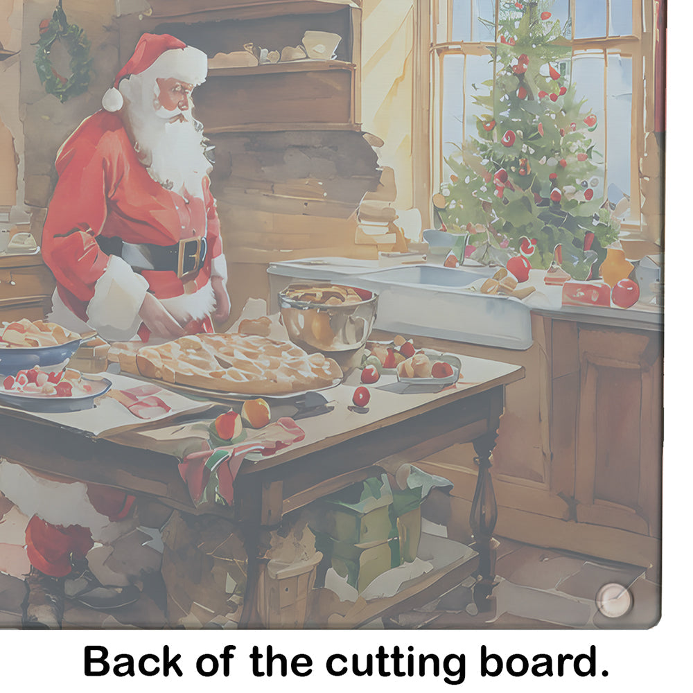 Cookies with Santa Claus Father Christmas Glass Cutting Board