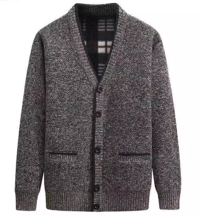 Men's V-Neck Slimming Thick Cardigan Sweater