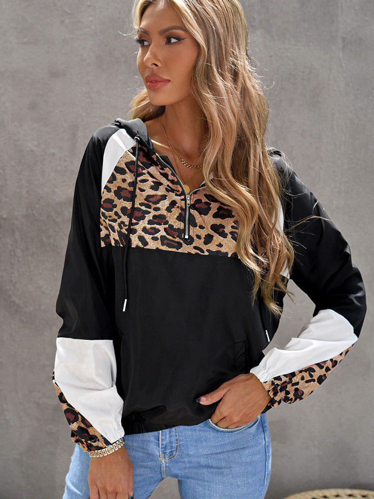 Leopard Print Women's Hoodie with Side Pockets | Streetwear