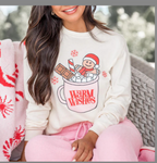 Women's Round Neck Christmas Cartoon Print Sweater