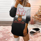 Fashionable Christmas Print Crew Neck Sweatshirt | Streetwear