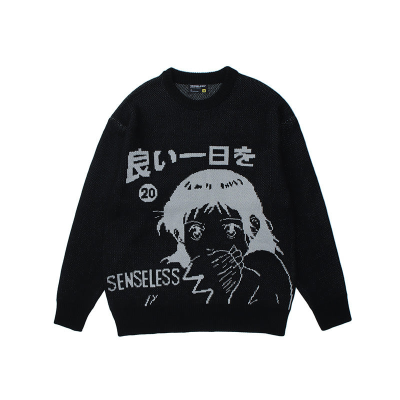 Japanese Street Style Loose Long Sleeve Sweater for All