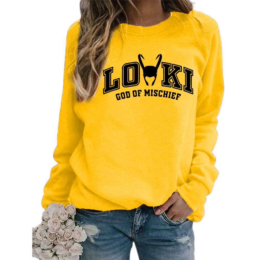 Printed Crew Neck Sweatshirt for Women - Loose Fit | Streetwear