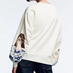 Casual Loose Pullover Sweatshirt for Girls with Print | Streetwear